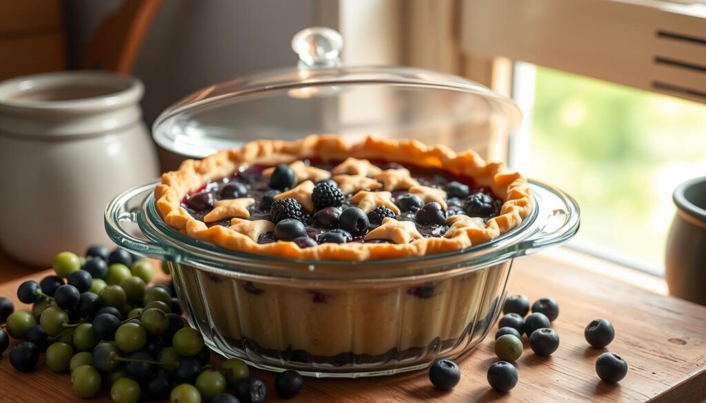 making gooseberry pie